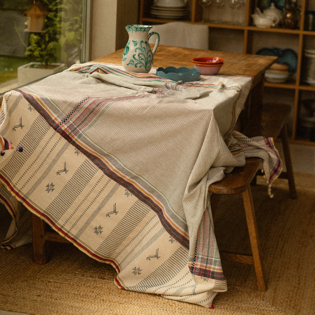 Plaid de algodón orgánico 'Rajastán'