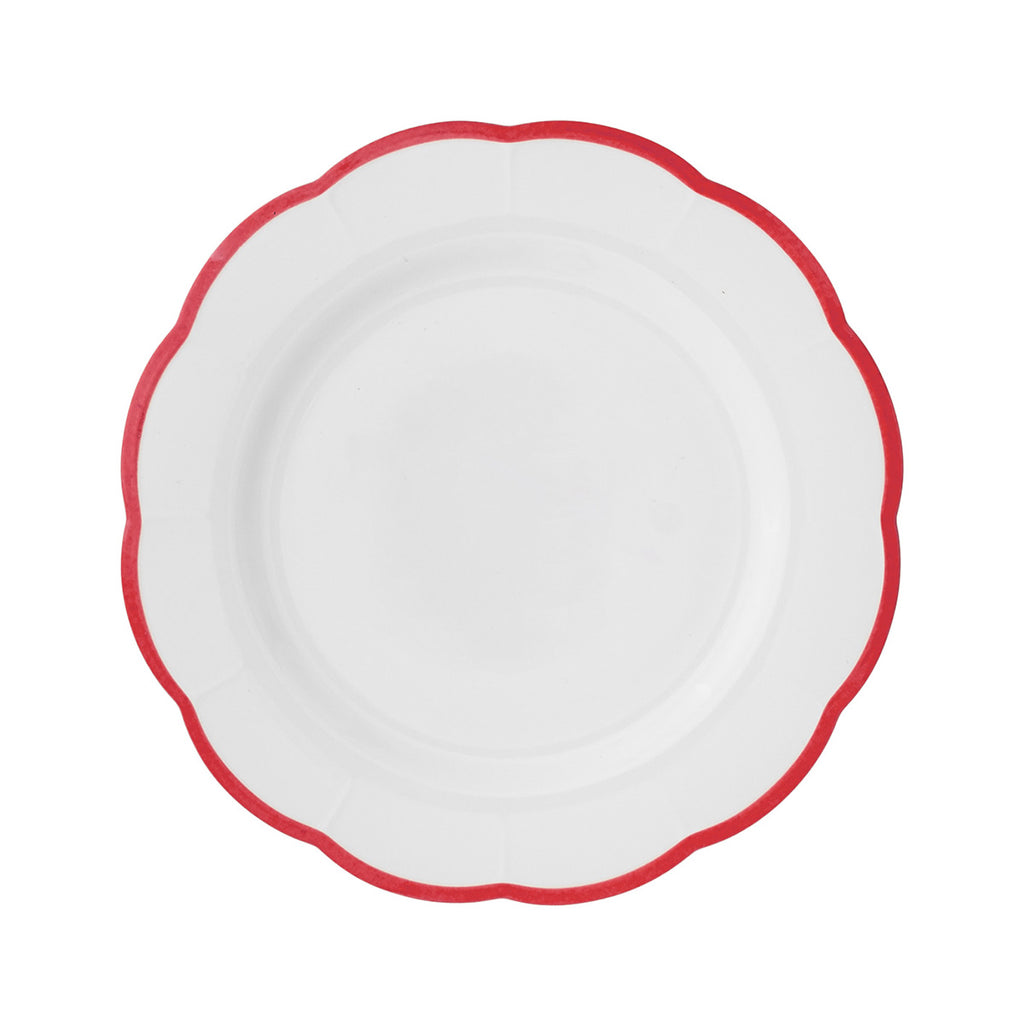 Plato llano onditas con filo rojo
