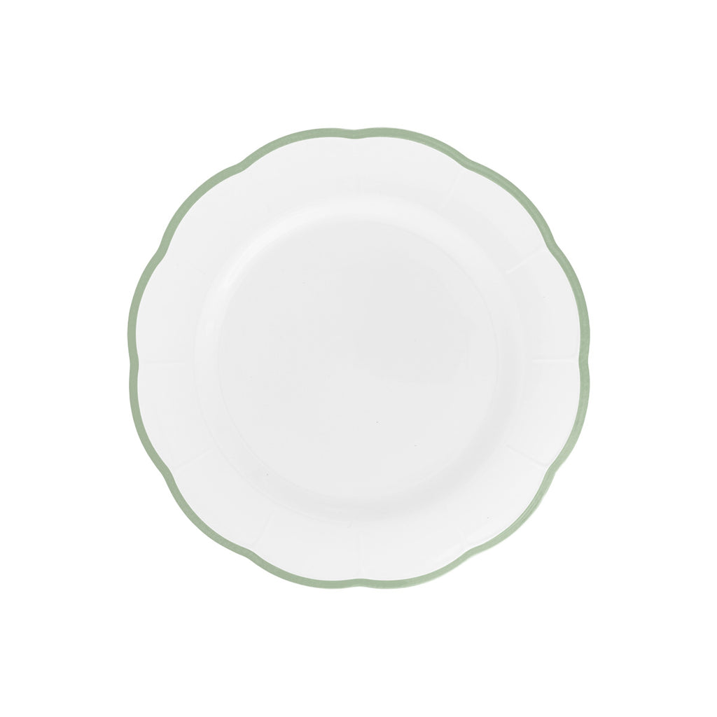 Plato de postre onditas con filo verde