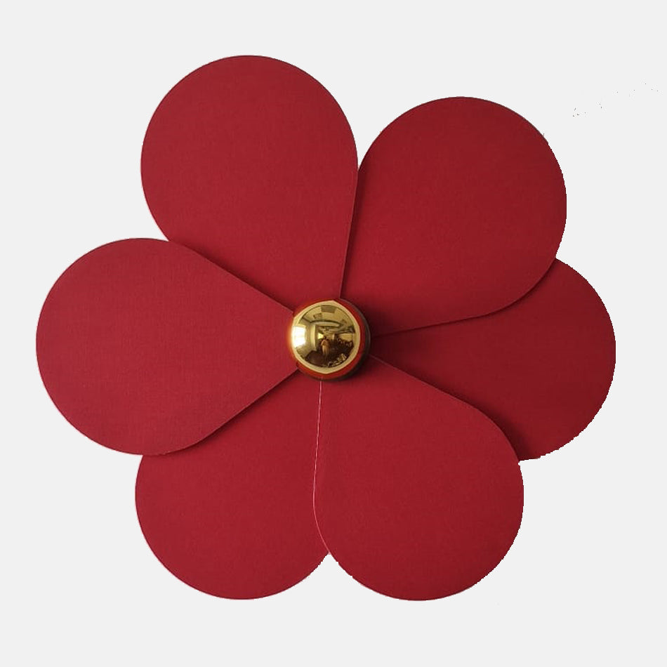 Aplique flor de lino roja (grande)