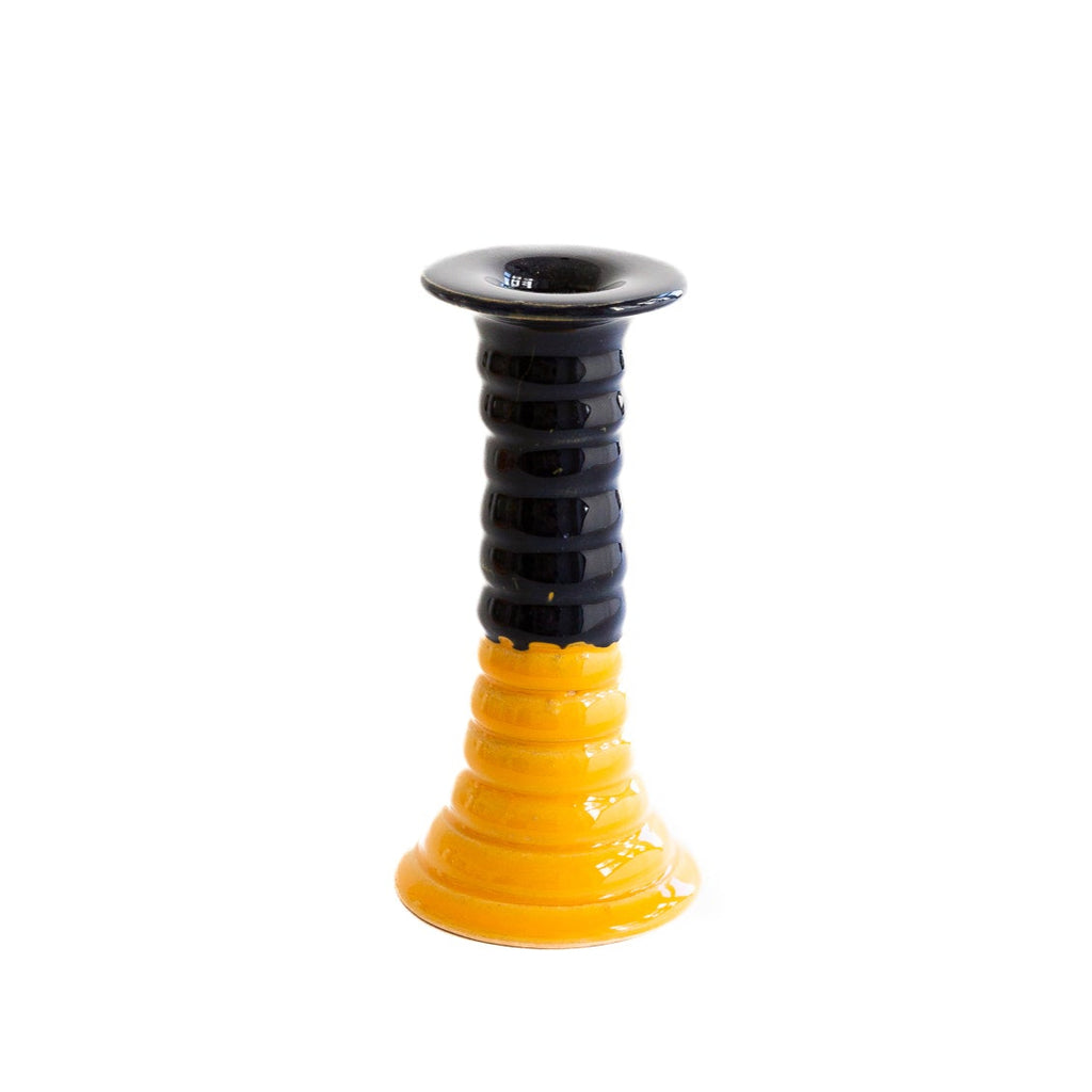 Candelabro 'Marcelo’ amarillo y azul