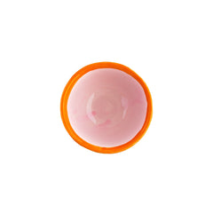 Bol de cerámica artesanal 'Inés' rosa y naranja