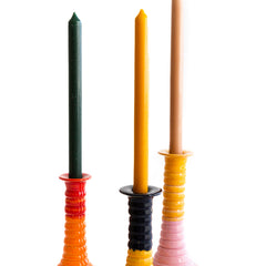 Candelabro 'Marcelo’ rosa claro y amarillo