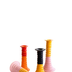 Candelabro 'Marcelo’ naranja y rosa oscuro