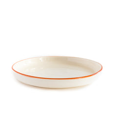 Plato grande de cerámica 'Ana' con filo naranja