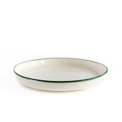 Plato grande de cerámica 'Ana' con filo azul