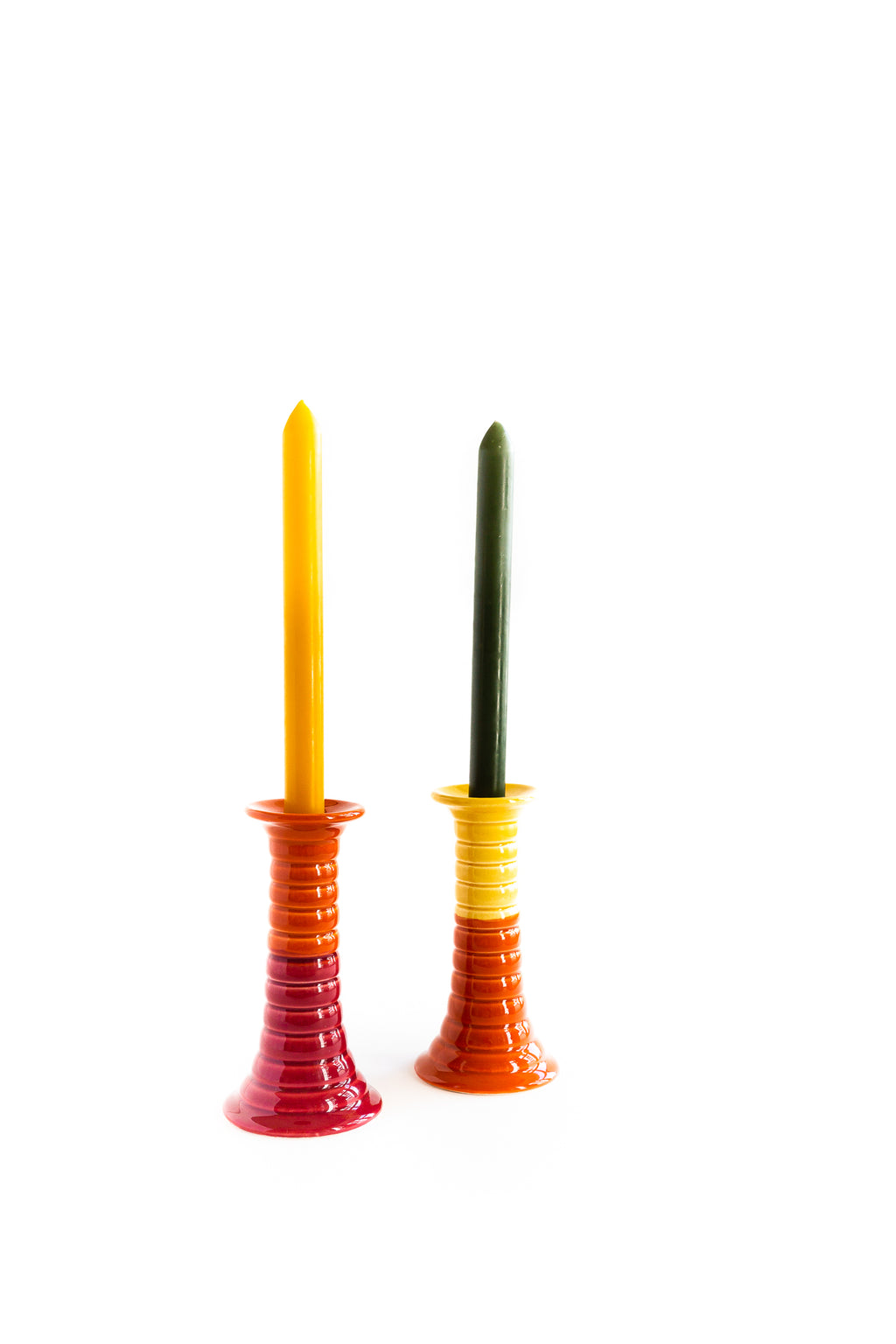 Candelabro 'Marcelo’ naranja y rosa oscuro