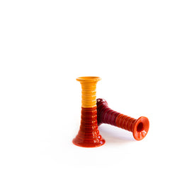 Candelabro 'Marcelo’ naranja y rosa oscuro