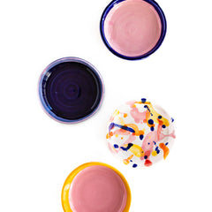 Platito de pan (o aperitivo) 'Estela' azul y rosa