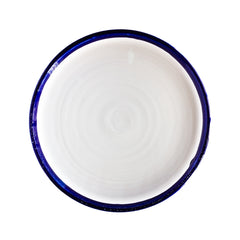 Plato grande de cerámica 'Ana' con filo azul