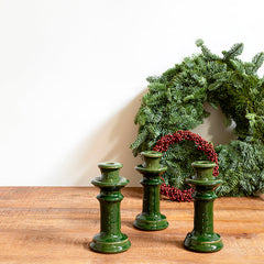 Candelabro ‘Torre’ de cerámica verde