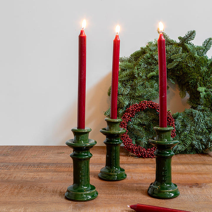 Candelabro ‘Torre’ de cerámica verde