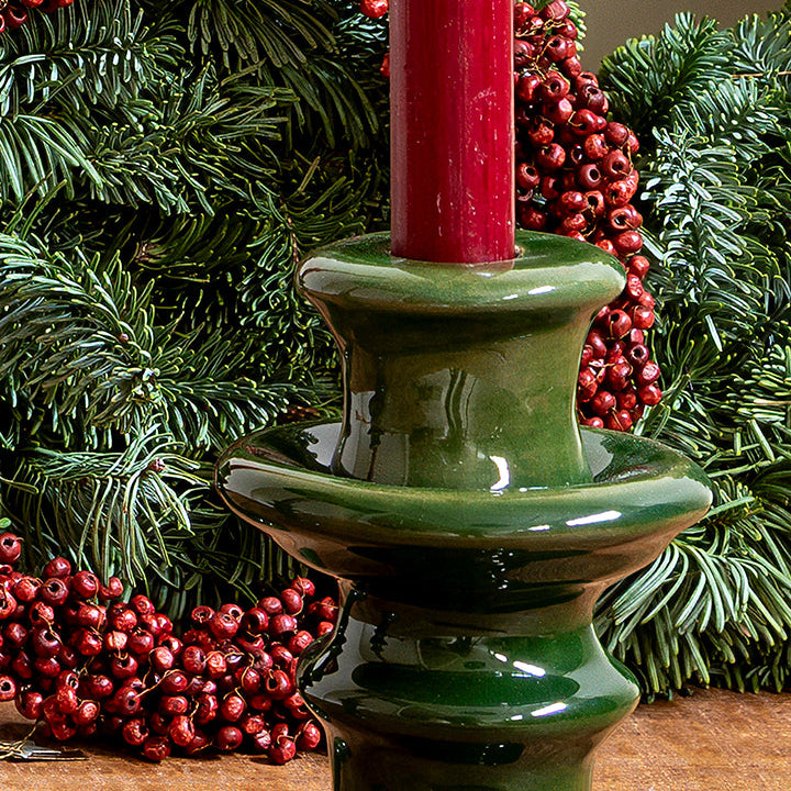 Candelabro ‘Torre’ de cerámica verde