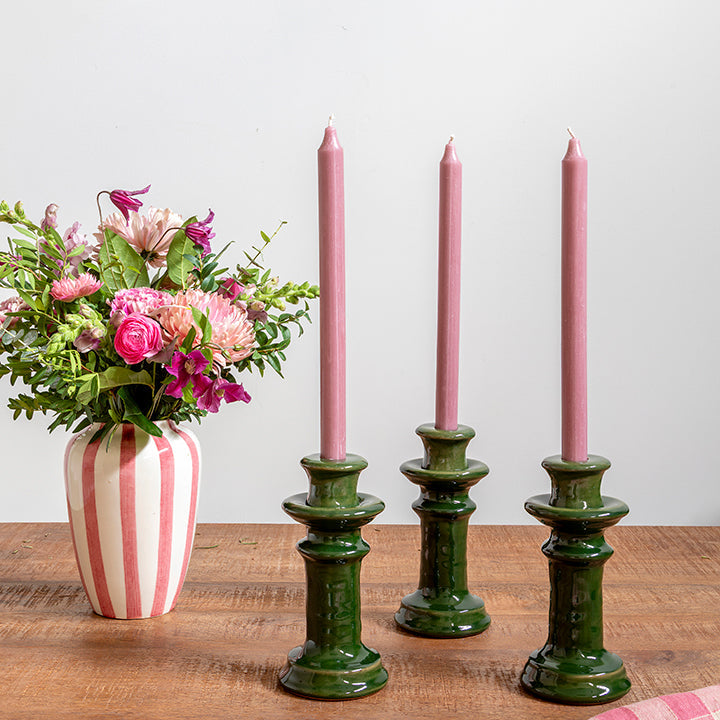 Candelabro ‘Torre’ de cerámica verde