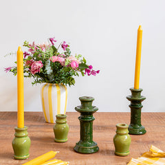 Candelabro ‘Torre’ de cerámica verde