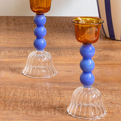 Portavelas de cristal 'tres esferas'