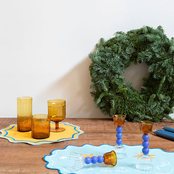 Juego de 6 vasos bajos de vidrio ámbar martillado