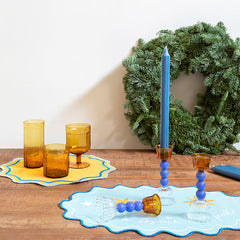 Portavelas de cristal 'tres esferas'