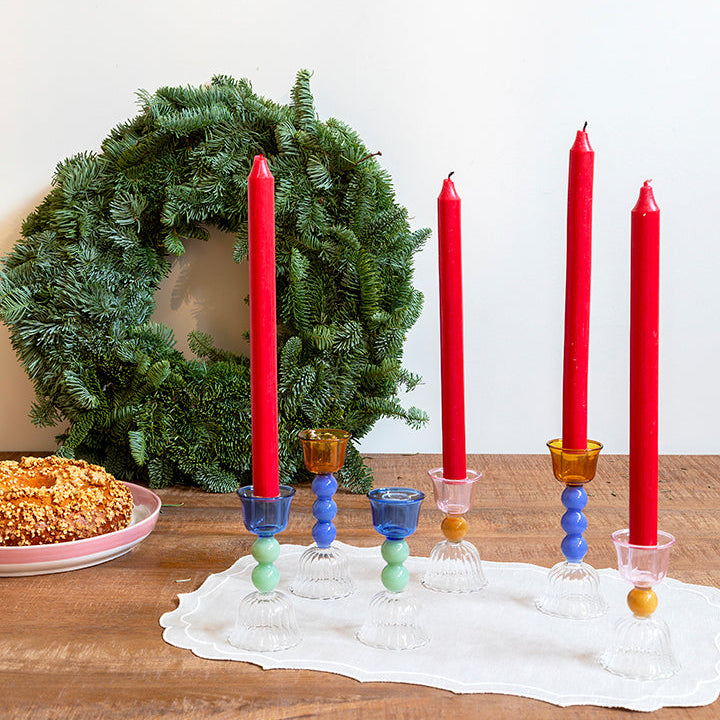 Portavelas de cristal 'dos esferas’