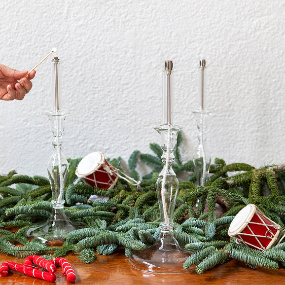 Candelabro transparente de aceite