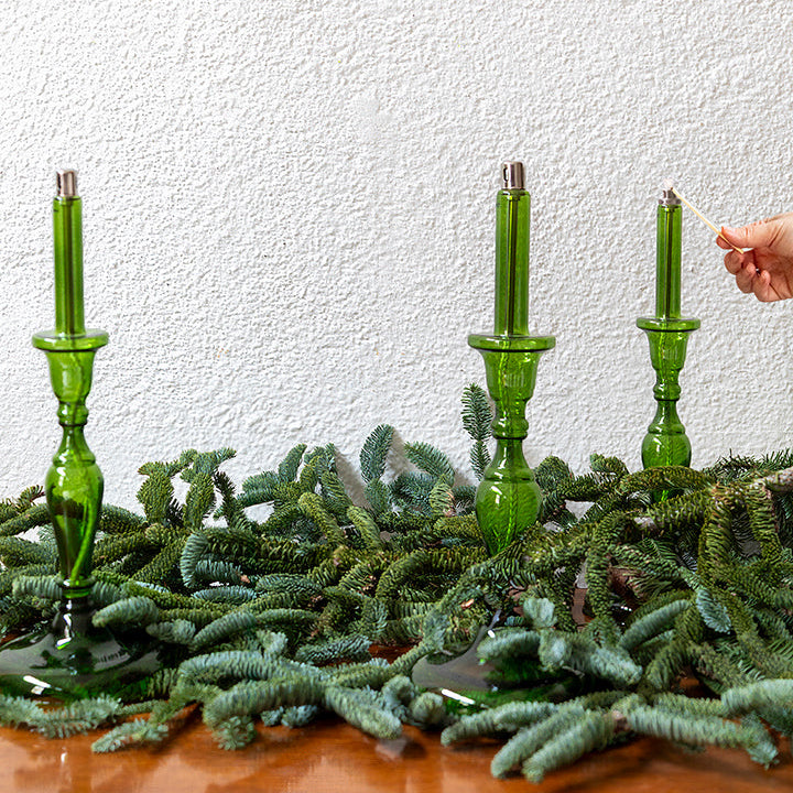 Candelabro verde de aceite