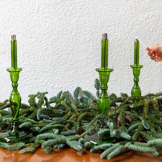 Candelabro verde de aceite