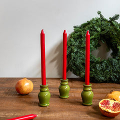 Candelabro ‘Peón’ de cerámica verde