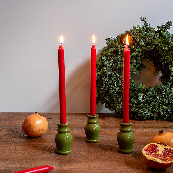 Candelabro ‘Peón’ de cerámica verde