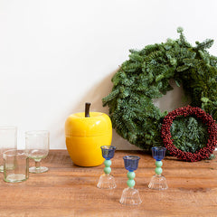 Portavelas de cristal 'dos esferas’