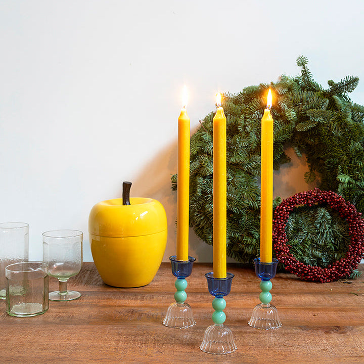 Portavelas de cristal 'dos esferas’