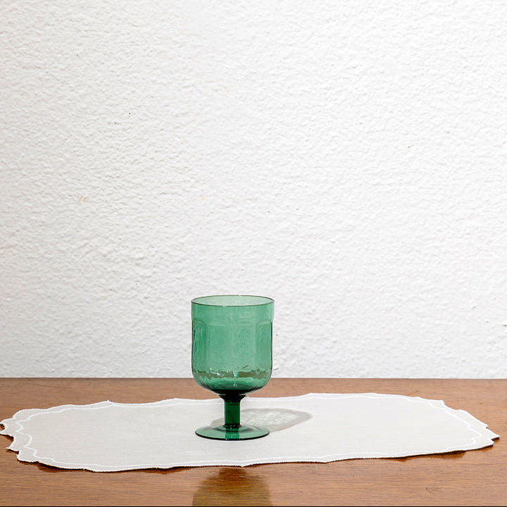 Juego de 6 copas de vidrio verde martillado