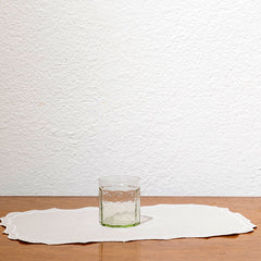 Juego de 6 vasos bajos de vidrio martillado transparente