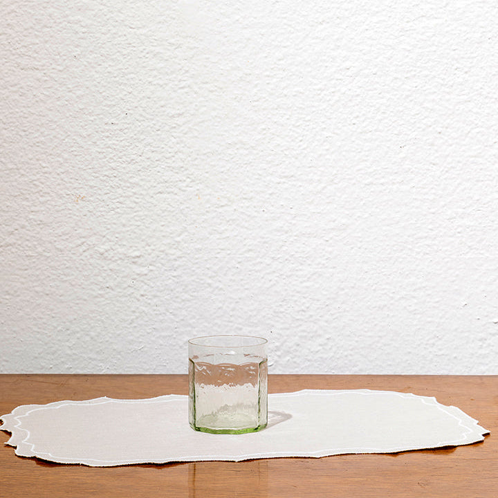 Juego de 6 vasos bajos de vidrio martillado transparente