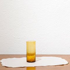 Juego de 6 vasos altos de vidrio ámbar martillado