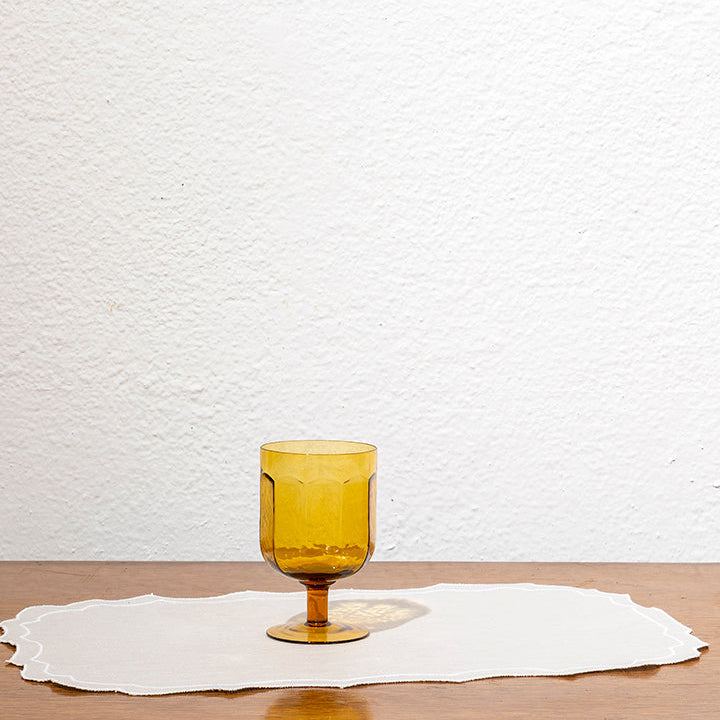 Juego de 6 copas de vidrio ámbar martillado