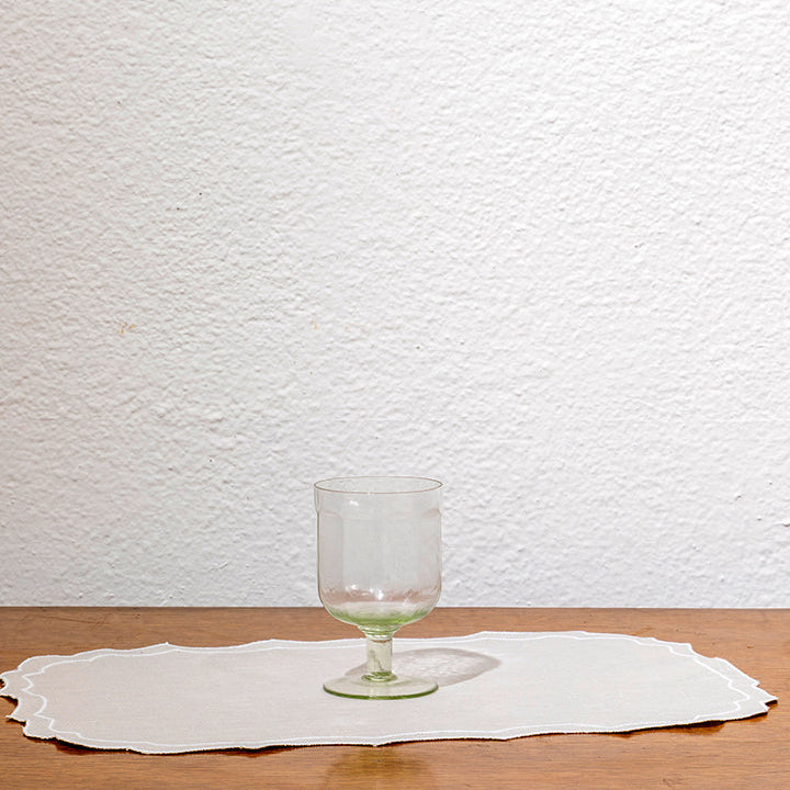 Juego de 6 copas de vidrio martillado transparente