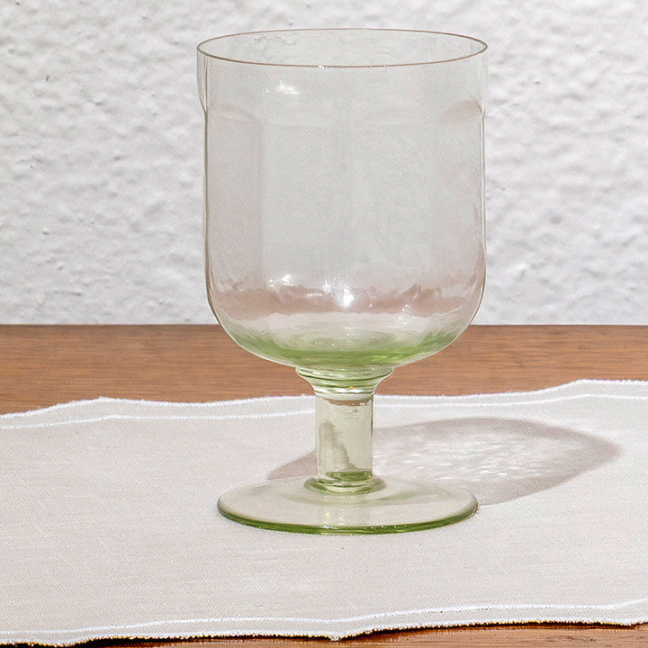 Juego de 6 copas de vidrio martillado transparente