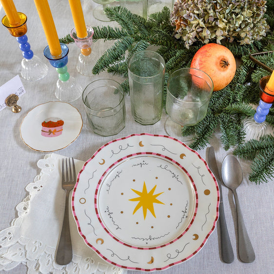 Portavelas de cristal 'tres esferas'