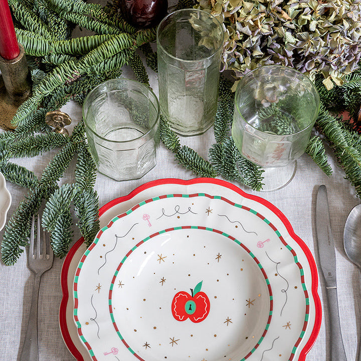 Juego de 6 copas de vidrio martillado transparente