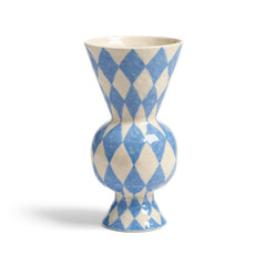 Jarrón 'Alicia' de rombos azul