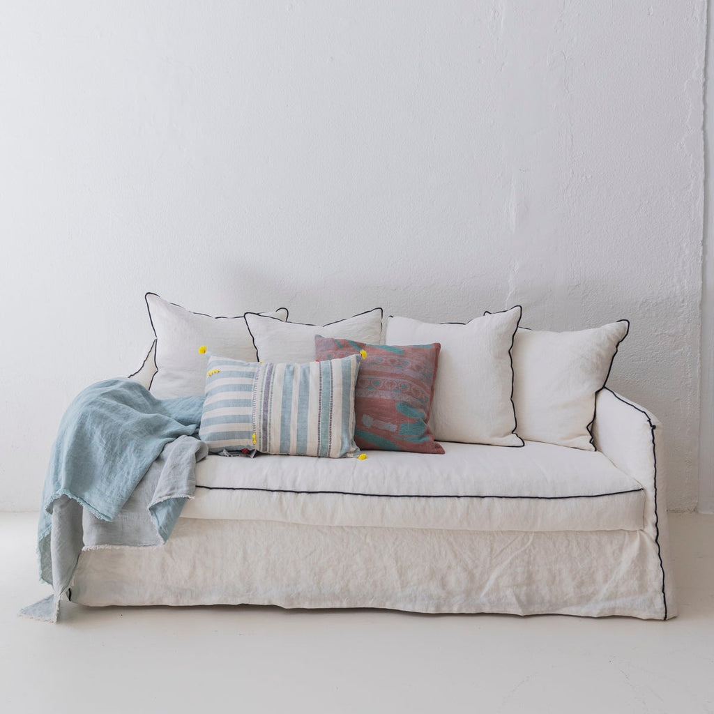 Plaid de lino lavado crepé color aqua 140x250