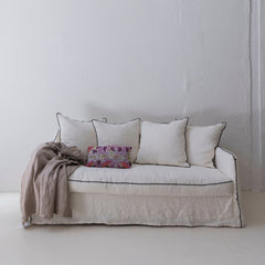 Plaid de lino lavado crepé color topo 140x250