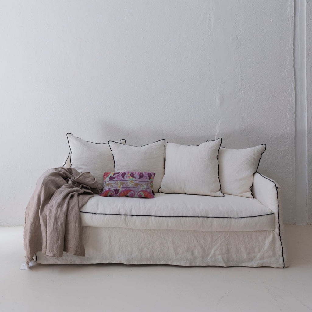 Plaid de lino lavado crepé color topo 140x250