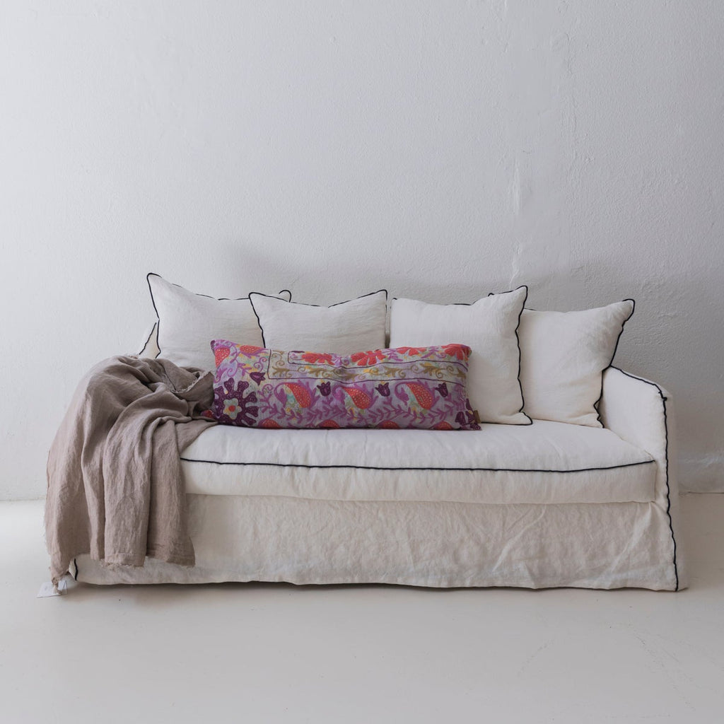 Plaid de lino lavado crepé color topo 140x250