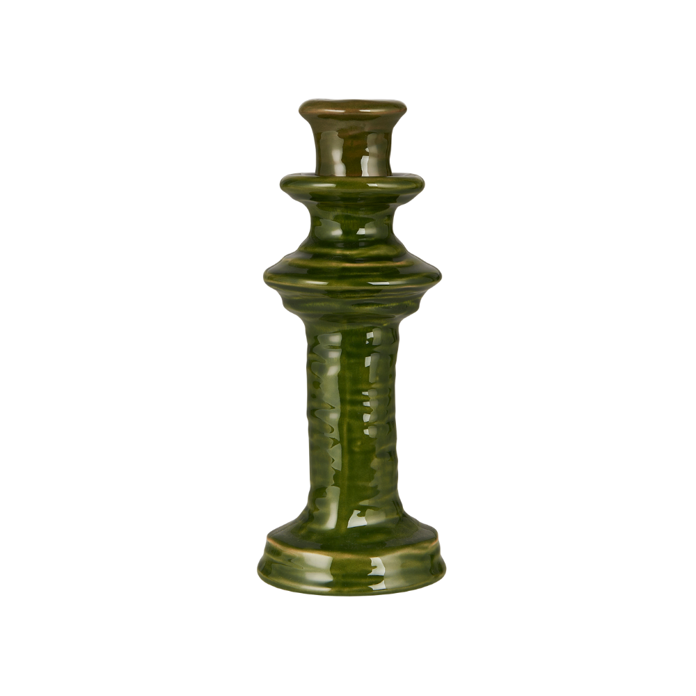 Candelabro ‘Rey’ de cerámica verde