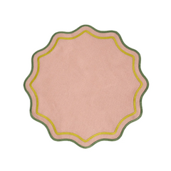 Juego de 2 individuales onditas rosa con festones