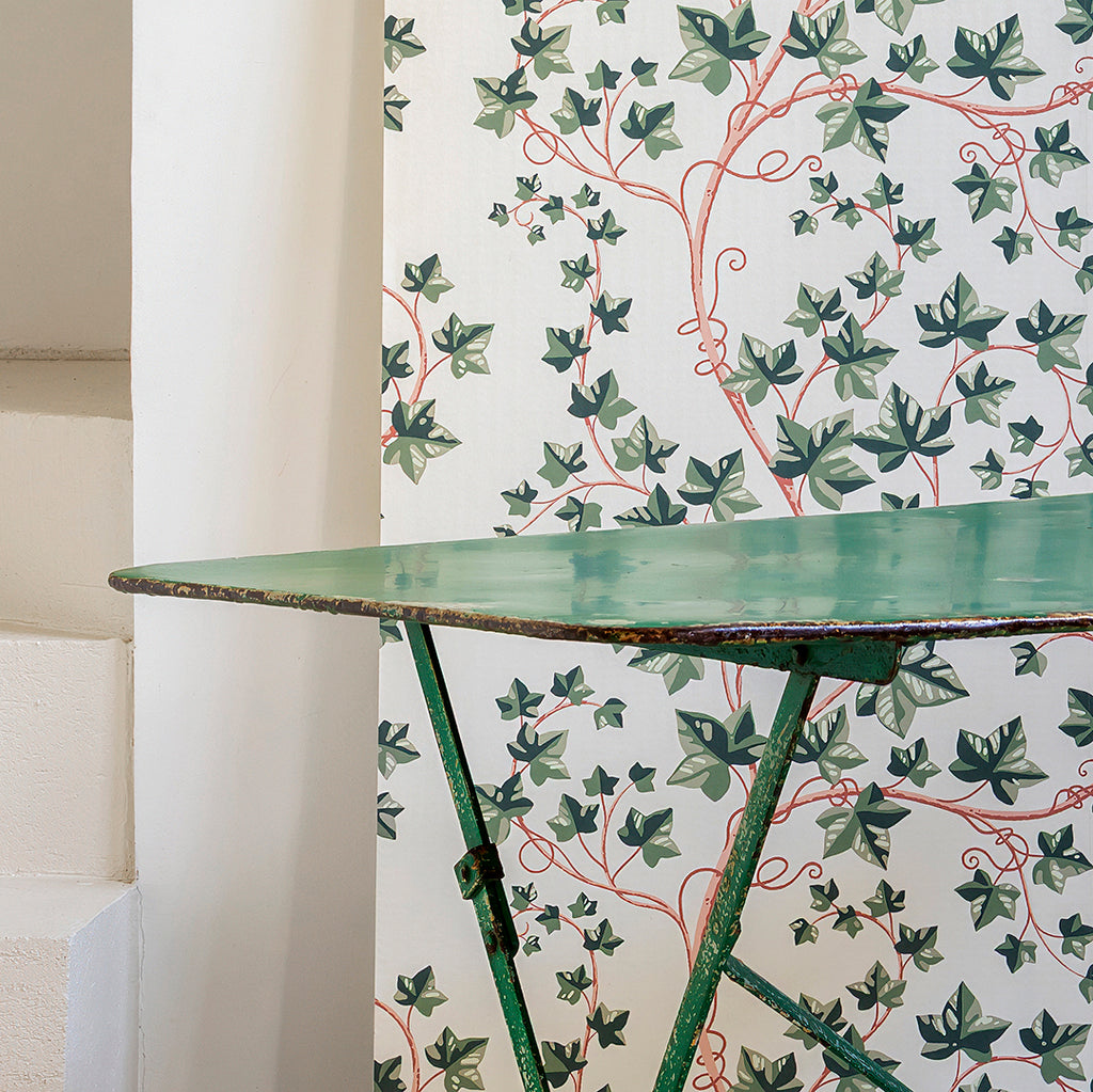 Mesa auxiliar rectangular de jardín, plegable en hierro verde