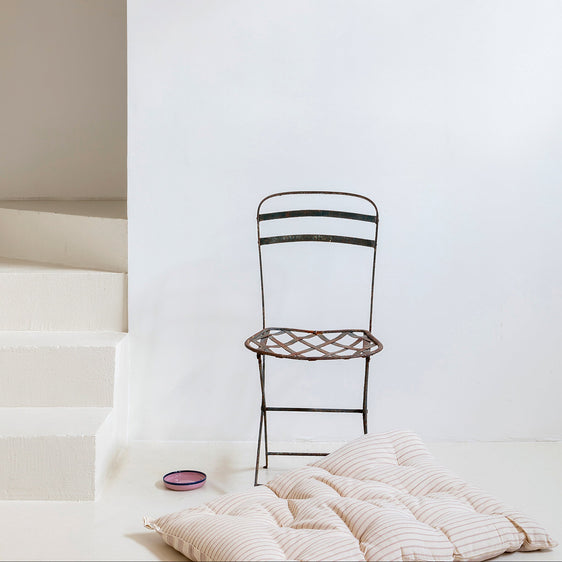 Colchoneta para perros y gatos de algodón de rayas rosa y crudo x Tensira