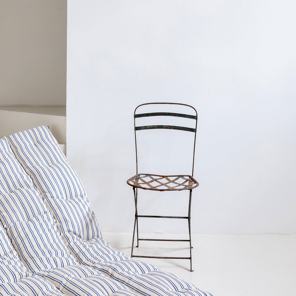 Topper de algodón de rayas azul índigo (reversible) x Tensira