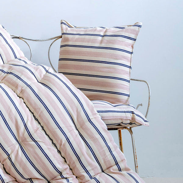Cama para perros de algodón de rayas rosa y azul x Tensira